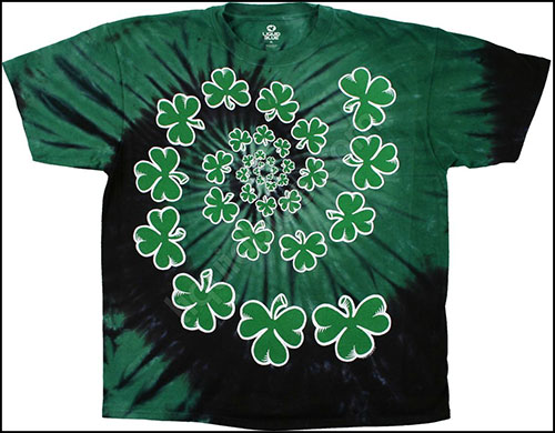  Liquid Blue - St. Patricks Day - Shamrock Spiral - T-shirt