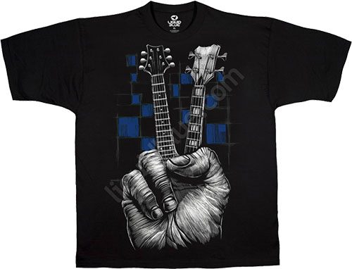  Liquid Blue - Musica Black Athletic T - Shirt - Dont Fret