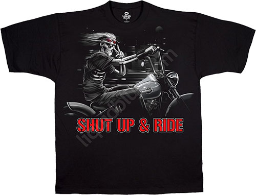  Liquid Blue - Biker Black T - Shirt - Freedom Rider