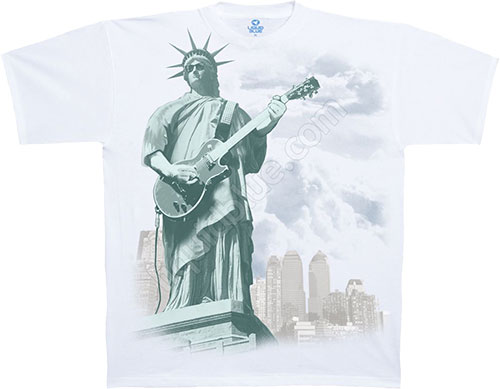  Liquid Blue - Americana - Athletic T-Shirt - Liberty Rock