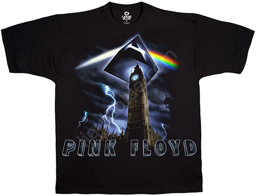  Liquid Blue - Big Ben - Pink Floyd Black Athletic T-Shirt