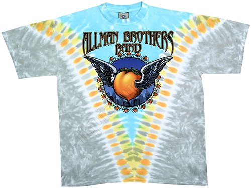  Liquid Blue - Flying Peach V-Dye - Allman Brothers Tie-Dye T-Shirt